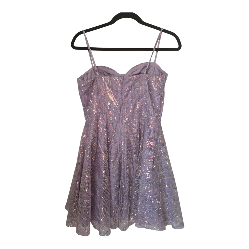 Lavender Sequin Mini Dress - Picture 3 of 9
